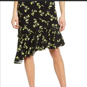 BP Ruffle Asymmetrical Shin Length Skirt